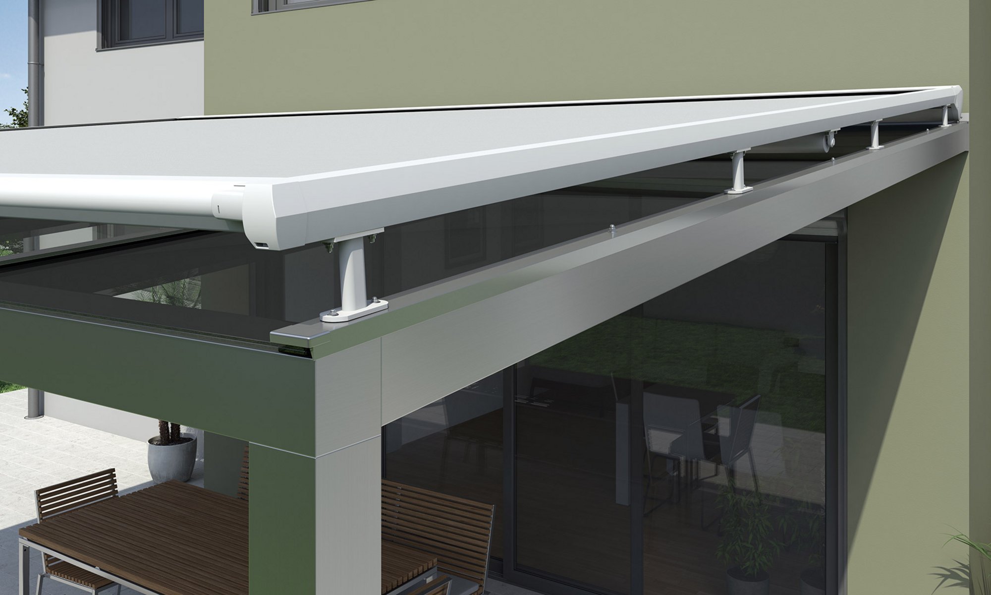 WOUNDWO Wintergartenmarkisen MK XLINE weiss